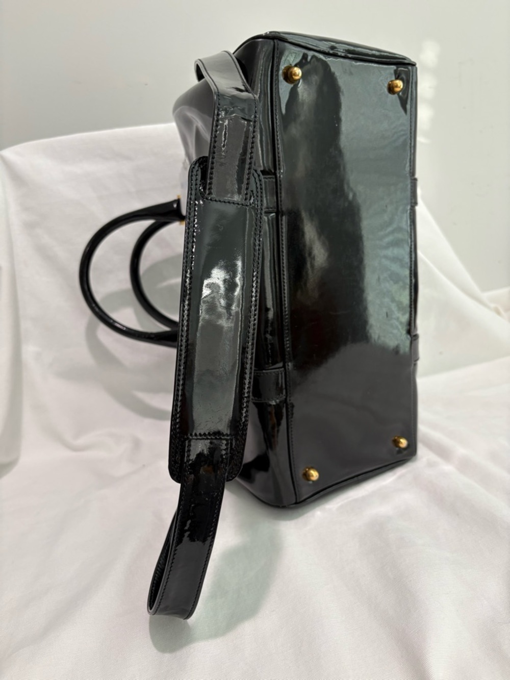 Authentic Chanel Patent Leather Bowler travel  Bag with certificate black Boston - Picture 14 of 16